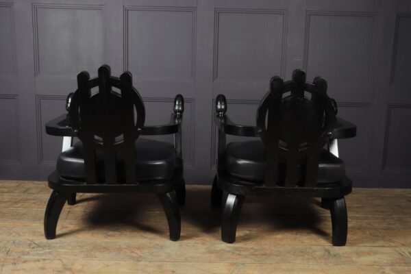 Pair of Oak Armchairs by Etiore Zacherie - Image 6