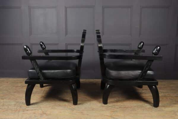 Pair of Oak Armchairs by Etiore Zacherie zacherie Antique Chairs 7