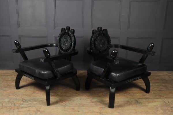 Pair of Oak Armchairs by Etiore Zacherie zacherie Antique Chairs 6