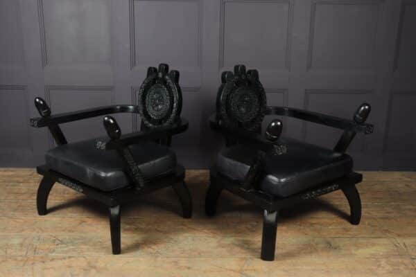 Pair of Oak Armchairs by Etiore Zacherie - Image 4