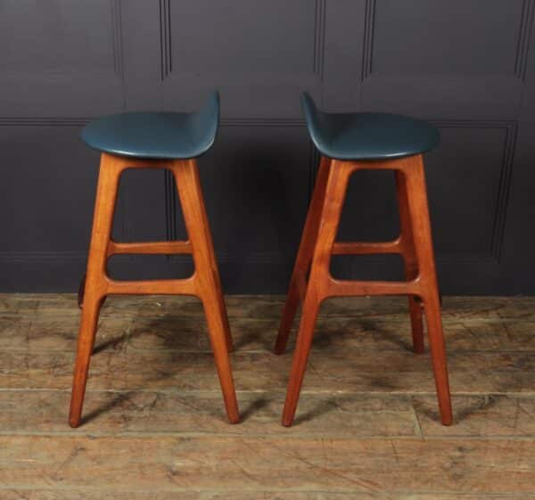 Pair of Teak Bar stools by Erik Buch - Image 13