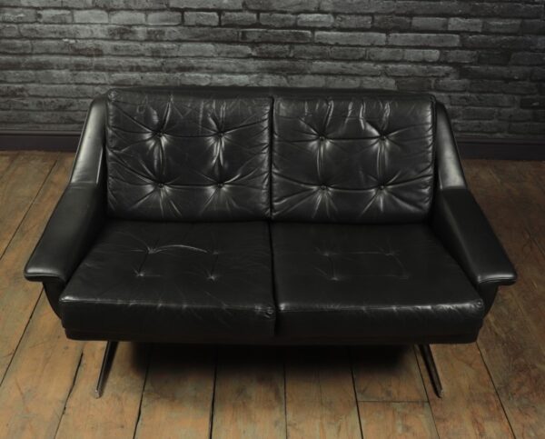 Danish Mid Century Leather Sofa by Werner Langenfeld for ESA - Image 7