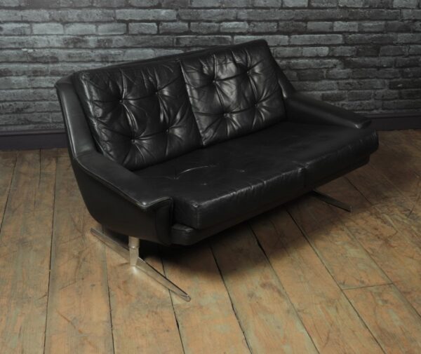Danish Mid Century Leather Sofa by Werner Langenfeld for ESA - Image 6