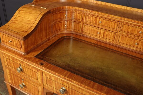 Antique Satinwood Carlton House Desk c1900 - Image 6