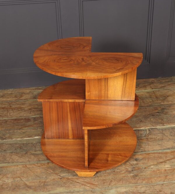 Art Deco Walnut Bookcase Table - Image 9