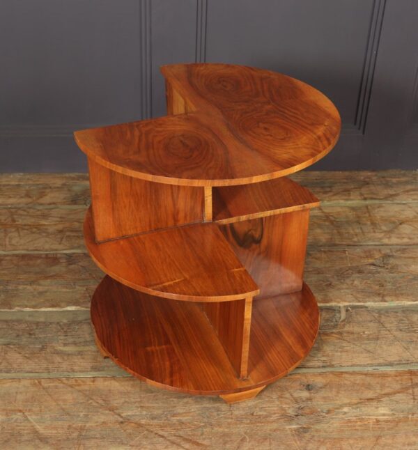 Art Deco Walnut Bookcase Table - Image 4