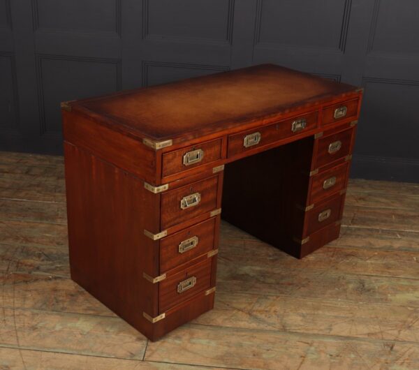 Mahogany Military Campaign Desk with Leather Top - Image 10