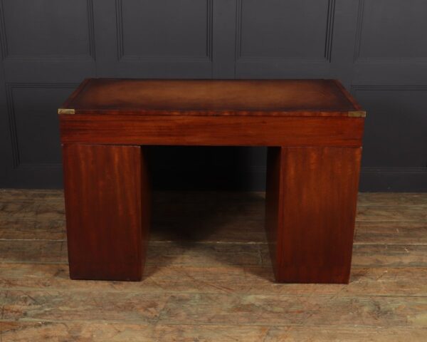 Mahogany Military Campaign Desk with Leather Top - Image 4