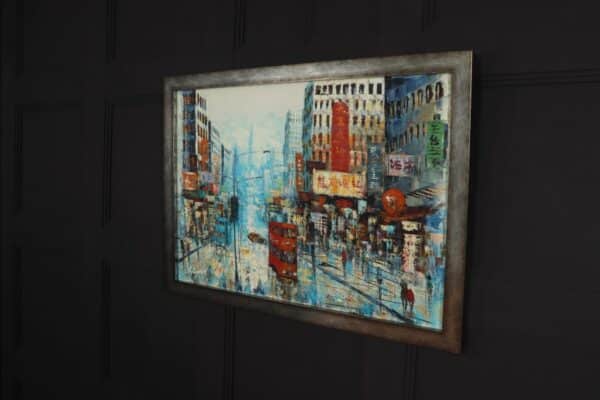 Oil Painting Hong Kong busy street scene - Image 11