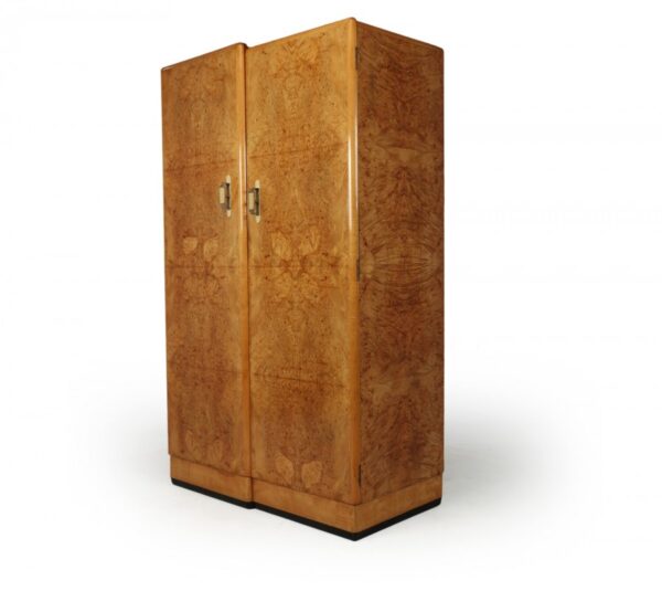 Art Deco Gentleman’s Wardrobe in Burr Maple c1931 - Image 11