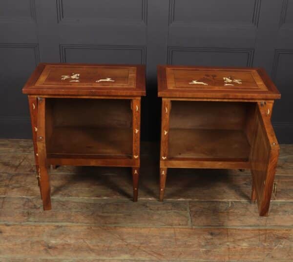 Pair of Italian Neoclassical Inlaid bedside Cabinets Antique Cabinets 11
