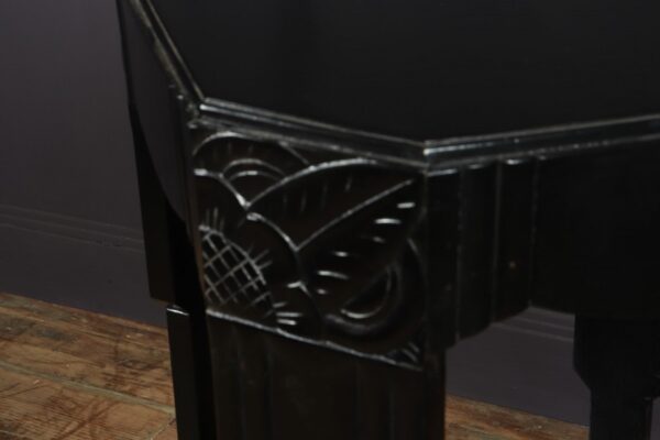 Art Deco Ebonised Piano Black Side Table - Image 8