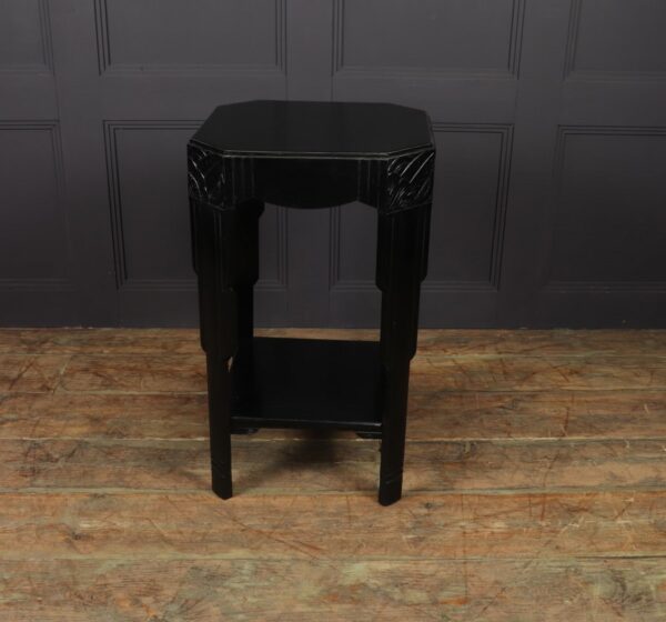 Art Deco Ebonised Piano Black Side Table art deco Antique Tables 6