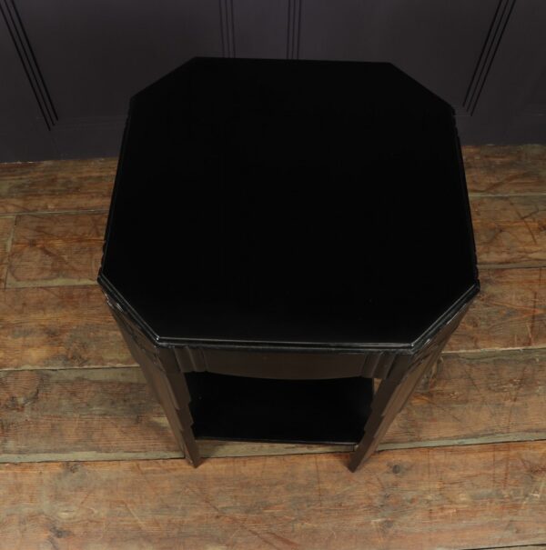 Art Deco Ebonised Piano Black Side Table - Image 2