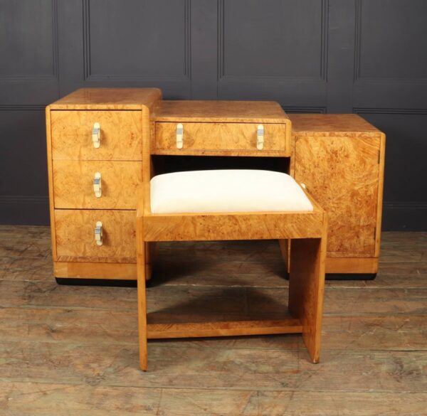 Art Deco Dressing Table and stool in Burr Maple art deco Antique Dressing Tables 13