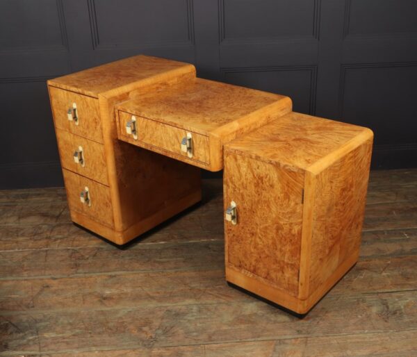 Art Deco Dressing Table and stool in Burr Maple art deco Antique Dressing Tables 11