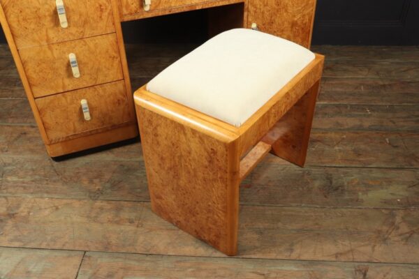 Art Deco Dressing Table and stool in Burr Maple - Image 3