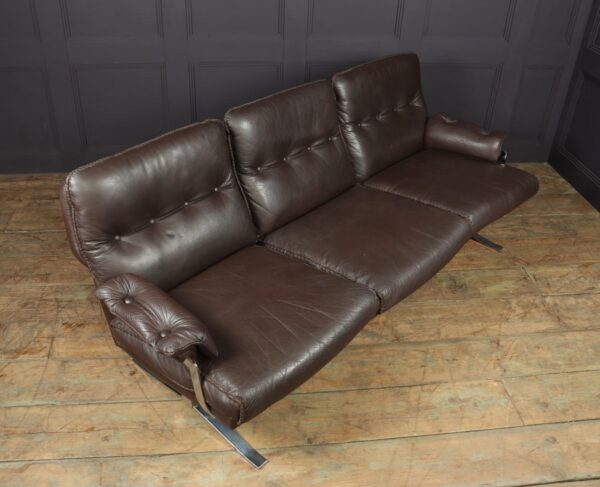 Mid Century Chrome and Leather Sofa by Arne Norrell c1960 - Image 9