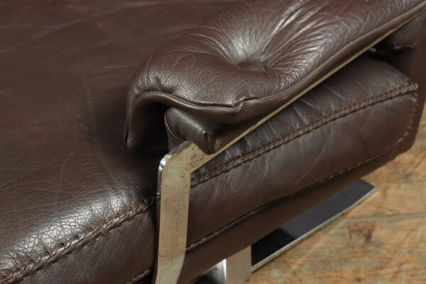 Mid Century Chrome and Leather Sofa by Arne Norrell c1960 - Image 5