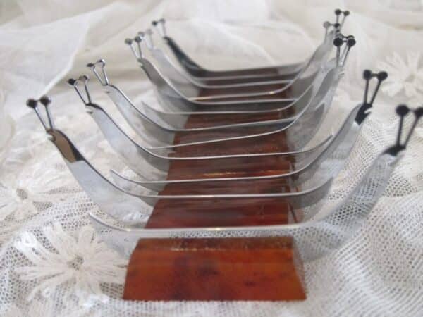 c.1930 Set of 12 French "Escargot" Knife Rests - Image 4