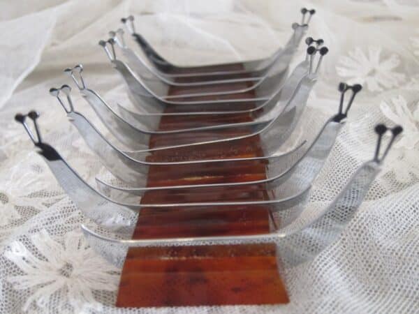 c.1930 Set of 12 French "Escargot" Knife Rests - Image 5