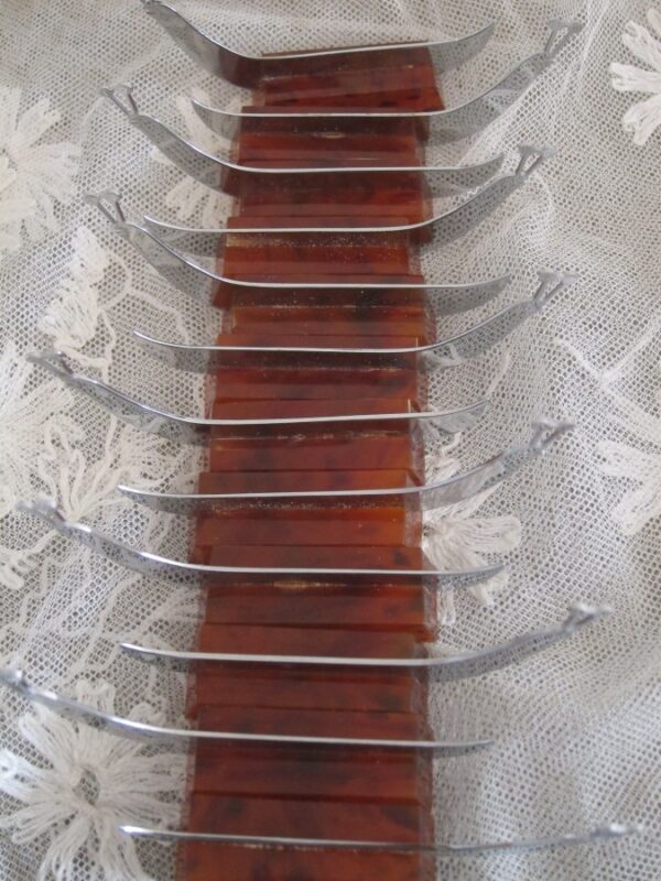 c.1930 Set of 12 French “Escargot” Knife Rests bakelite Vintage 8