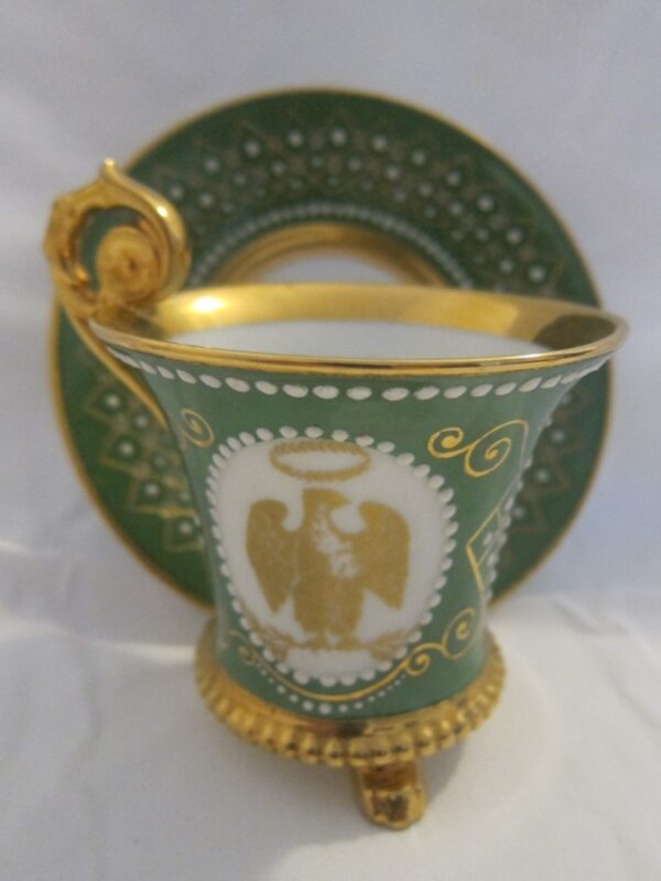Antique "Limoges" Cup & Saucer Handpainted & Signed by Artist - Image 2