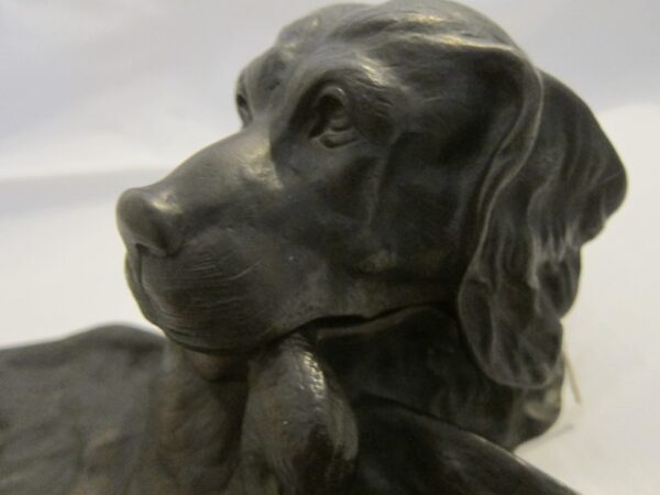19th Century French Bronze “Dog” Inkwell bronze Antique Metals 4