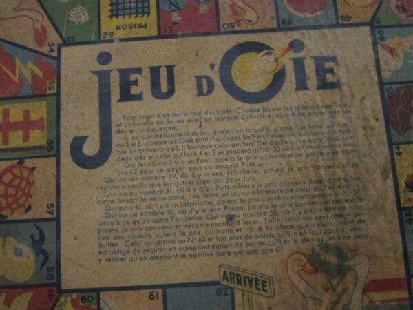 c.1910 French “Jeu d’Oie” Games Box backgammon Antique Toys 6