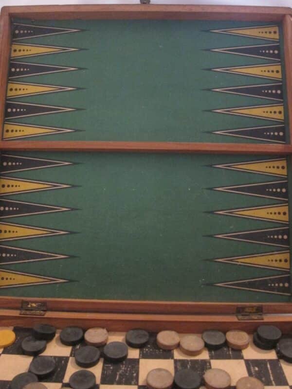c.1910 French “Jeu d’Oie” Games Box backgammon Antique Toys 8