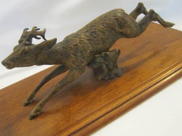 c.1880 Antique Vienna Cold Painted Bronze “Running Stag” Paper Clip desk Antique Metals 4