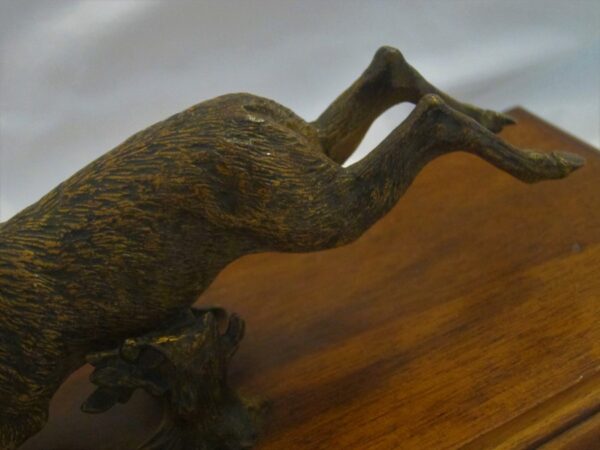 c.1880 Antique Vienna Cold Painted Bronze “Running Stag” Paper Clip desk Antique Metals 8