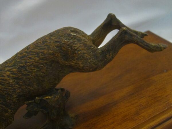 c.1880 Antique Vienna Cold Painted Bronze "Running Stag" Paper Clip - Image 6