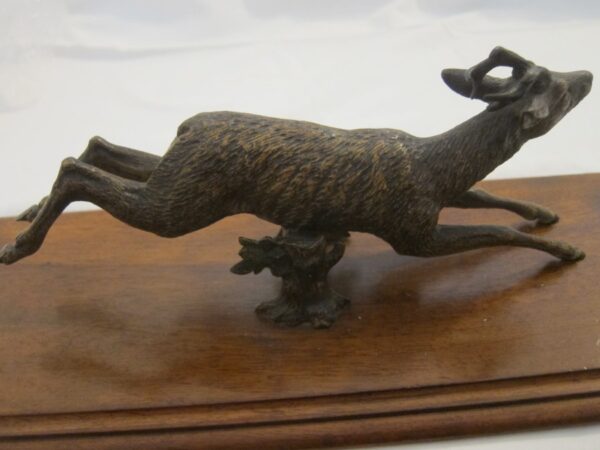 c.1880 Antique Vienna Cold Painted Bronze "Running Stag" Paper Clip - Image 5