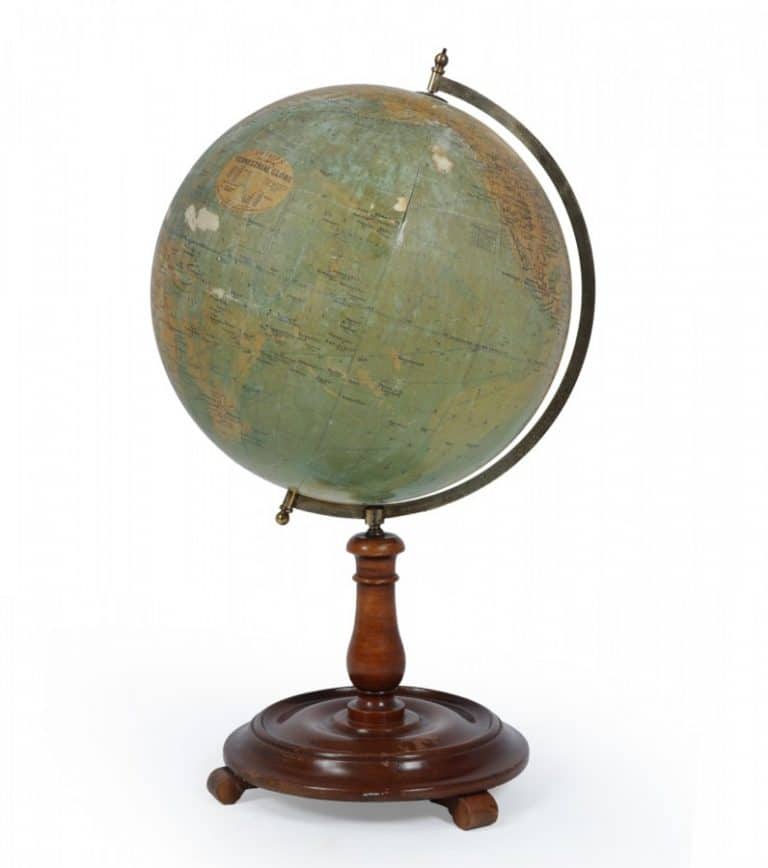 Philips 14 inch Terrestrial Globe c1920 Antique Maps Philips 14 inch Terrestrial Globe c1920