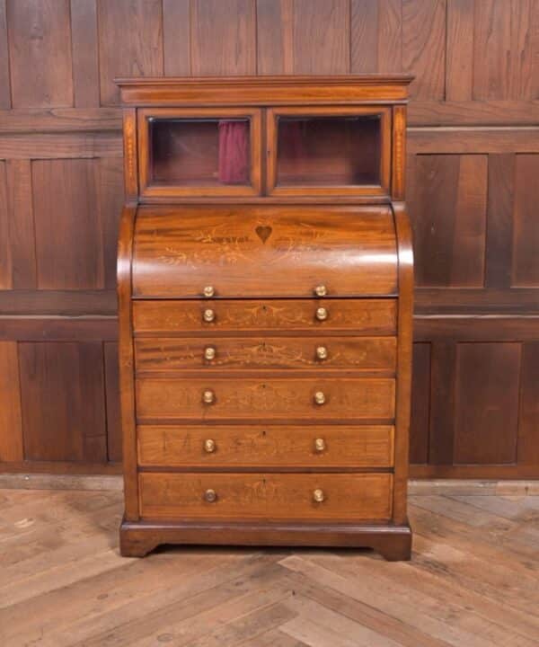 Edwardian Inlaid Cylinder Desk SAI2202 Antique Furniture 5