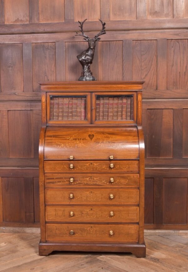 Edwardian Inlaid Cylinder Desk SAI2202 Antique Furniture 3