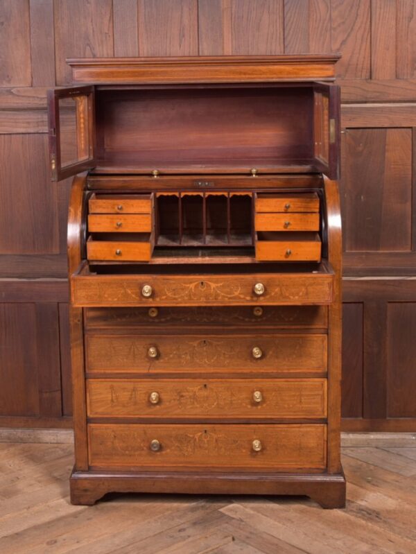 Edwardian Inlaid Cylinder Desk SAI2202 - Image 12