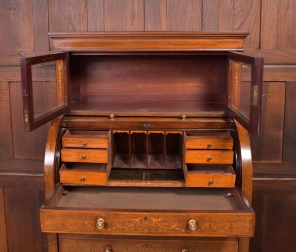 Edwardian Inlaid Cylinder Desk SAI2202 Antique Furniture 9