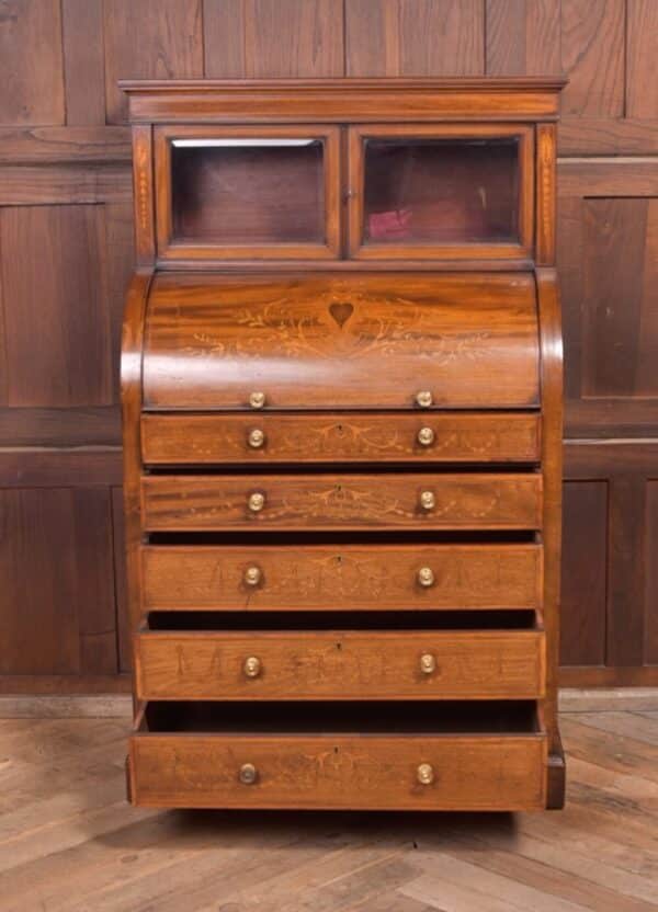Edwardian Inlaid Cylinder Desk SAI2202 - Image 11