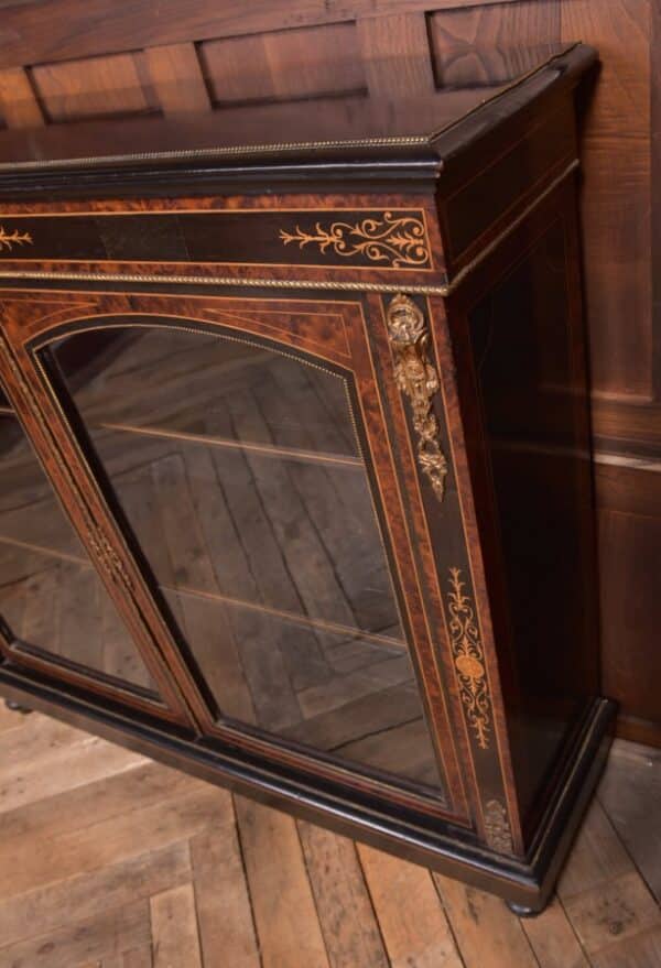 Victorian Ebonised Inlaid Bookcase SAI2199 Antique Furniture 12