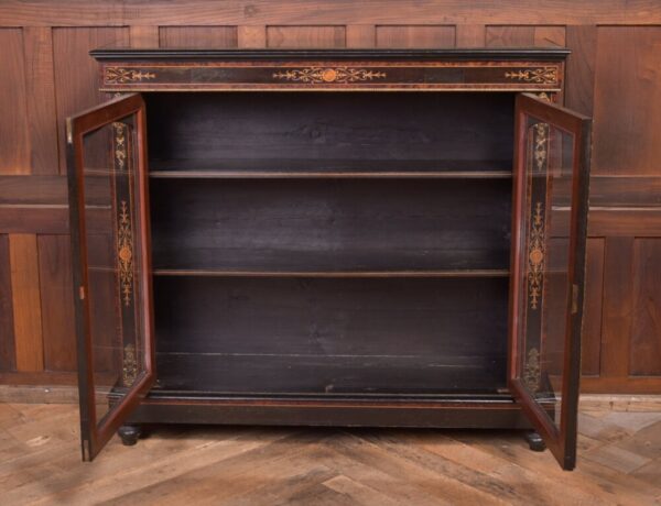 Victorian Ebonised Inlaid Bookcase SAI2199 Antique Furniture 10