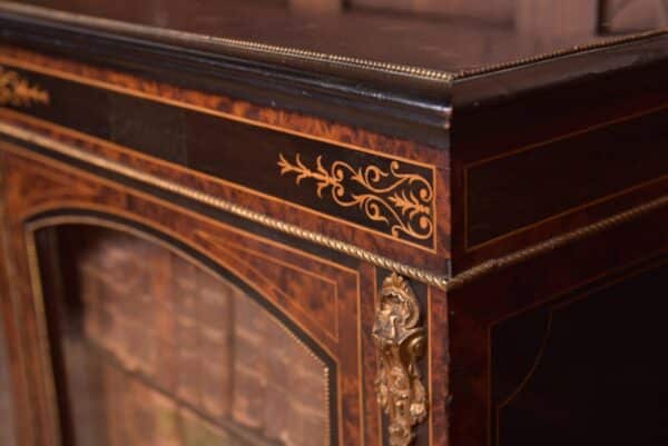 Victorian Ebonised Inlaid Bookcase SAI2199 - Image 7
