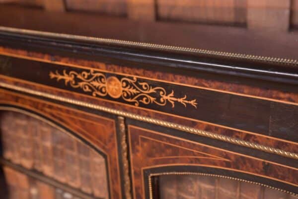 Victorian Ebonised Inlaid Bookcase SAI2199 Antique Furniture 13