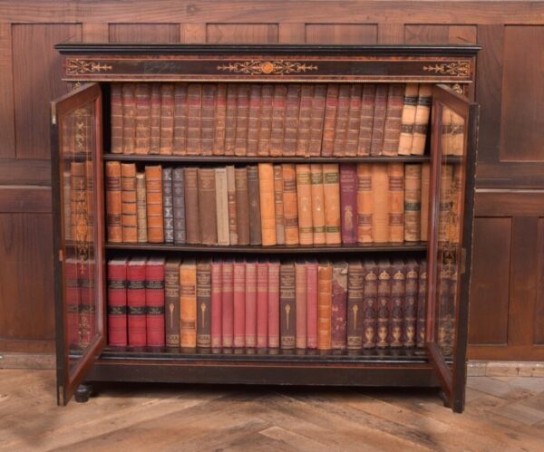 Victorian Ebonised Inlaid Bookcase SAI2199 - Image 9
