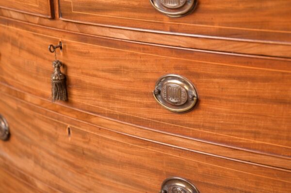 Handsome Georgian Mahogany Bow Front Chest Of Drawers SAI1704 - Image 6