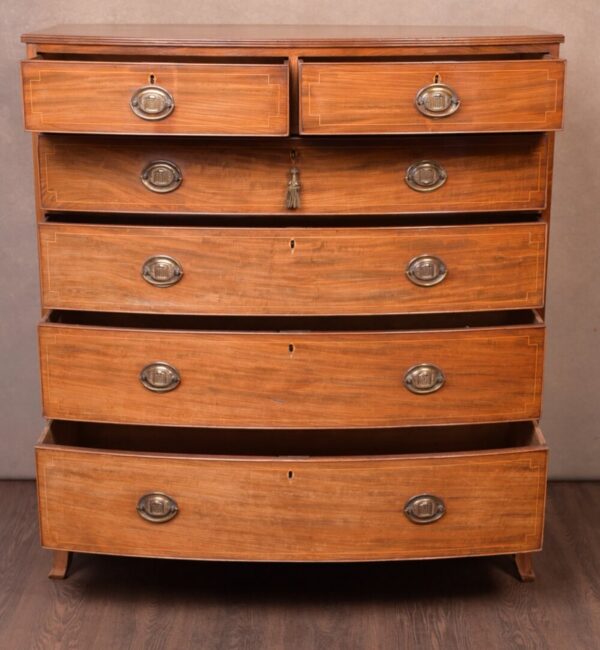 Handsome Georgian Mahogany Bow Front Chest Of Drawers SAI1704 Antique Furniture 17