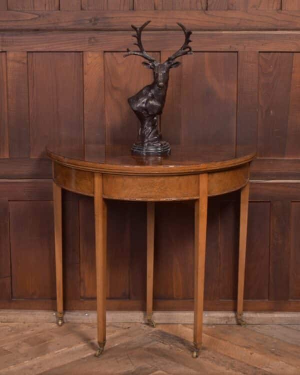 Edwardian Walnut Demi Lune Fold Over Tea Table SAI2227 Antique Furniture 3