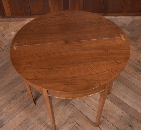 Edwardian Walnut Demi Lune Fold Over Tea Table SAI2227 Antique Furniture 4