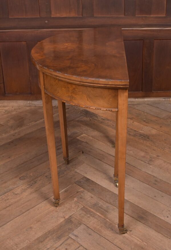 Edwardian Walnut Demi Lune Fold Over Tea Table SAI2227 Antique Furniture 11